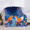 280g Flanell-Fleece-Decke (Horizontales Design) mit Fuchs-Muster