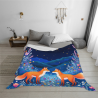 280g Flannel Fuzzy Blanket (Horizontal Style) with Fox Pattern