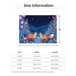 280g Flannel Fuzzy Blanket (Horizontal Style) with Fox Pattern