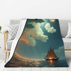 Flauschdecke mit ruhigem Ozeanblick - Okomall