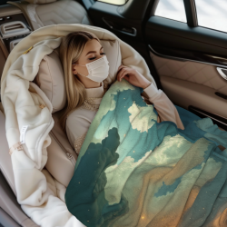 Couette en Flanelle Vue Sérène sur l'Océan - Okomall