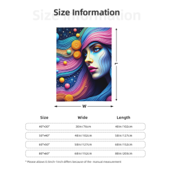 280g Flannel Fleece Blanket (Vertical Style) Art Pattern Blanket