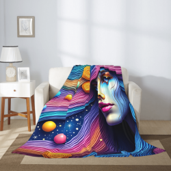 280g Flannel Fleece Blanket (Vertical Style) Art Pattern Blanket