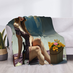 280g Flannel Fleece Blanket (Horizontal Style) with Beautiful Pattern