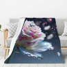 280g Vertical Flannel Blanket: Exquisite Rose Pattern and Comfortable Experience