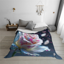 夢のような花びら型フランネルブランケット - Okomall