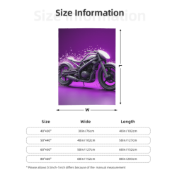 280g Vertical Flannel Blanket (with Motorcycle Pattern)