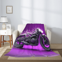 Couverture en flanelle verticale de 280g (avec motif de moto)