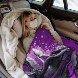 280g Flannel Blanket (Horizontal) - Motorcycle Pattern