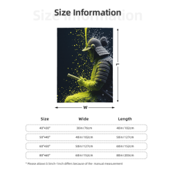 Decke aus Fleece 280 g (vertikaler Stil) mit Samurai-Muster