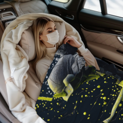 Decke aus Fleece 280 g (vertikaler Stil) mit Samurai-Muster