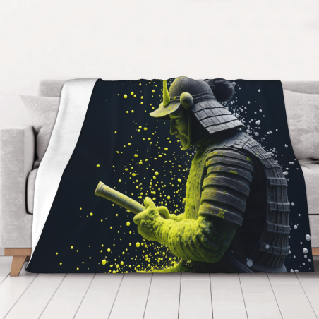 280g Flanell-Wolldecke (Horizontal) - Samurai-Muster