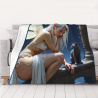 Couette en Flanelle 280g - Motif Fée et Chat, un Choix Confortable et Chaleureux
