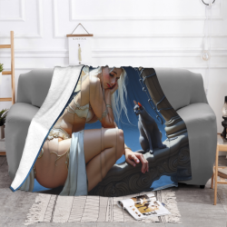 280g Flannel Blanket - Fairy and Cat Pattern, a Comfortable and Warm Choice