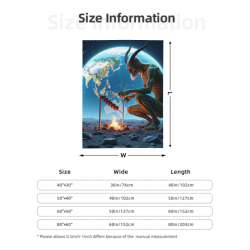 280g法蘭絨毛毯（豎款）帶烤串惡魔圖案