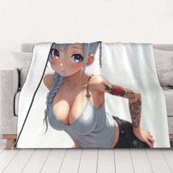 280g Flannel Fuzzy Blanket (Horizontal Style) with Exquisite Anime Pattern