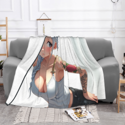 Couette en Flanelle Douce de 280g (Style Horizontal) avec Motif Anime Raffiné