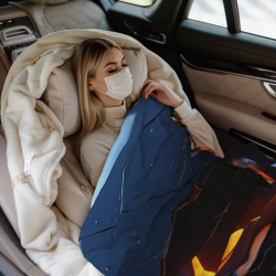 280g Vertical Flannel Blanket (with Sci-Fi Helmet Pattern)