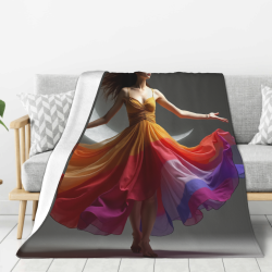 280g Flanell-Fleece-Decke (vertikaler Stil) mit exquisitem großflächigem Einzel-Seiten-Druck