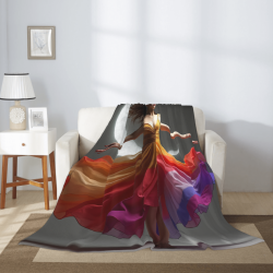 280g Flanell-Fleece-Decke (vertikaler Stil) mit exquisitem großflächigem Einzel-Seiten-Druck