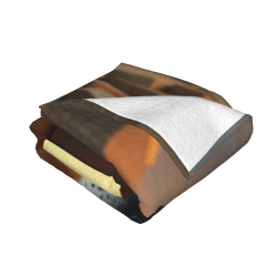 280g Écharpe en Flanelle Polaire (Motif Chien Style Égyptien)