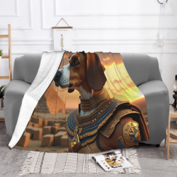 280g Flannel Fleece Blanket (Egyptian Style Dog Pattern)