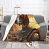 280g Flannel Fleece Blanket (Egyptian Style Dog Pattern)