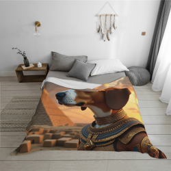 280g Flannel Fleece Blanket (Egyptian Style Dog Pattern)