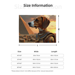 280g Flannel Fleece Blanket (Egyptian Style Dog Pattern)