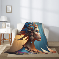 280g Vertical Flannel Blanket: Indian Pattern, a Comfortable and Warm Choice