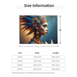 280g 플annel 플리스 블랭킷 (수평 스타일) - 민족적 스타일 인쇄 블랭킷
