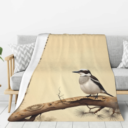 Couette Polaire 280g (Style Vertical) avec Motif Oiseau sur Branche