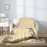 Coperta in Pile da 280g (Stile Verticale) con Motivo Uccello su Ramo