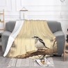 Couette en Flannel Doux 280g (Horizontal) avec Motif de Fleurs et d'Oiseaux Chinois, Confortable et Chaleureuse