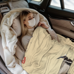 280g Flannel Fuzzy Blanket (Horizontal) with Chinese Flower and Bird Pattern, Comfortable and Warm