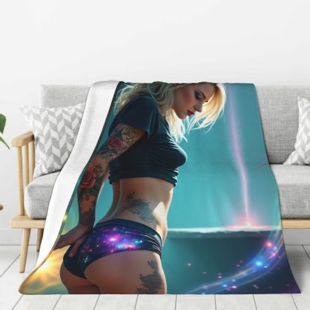 280g Flanell-Wolldecke (vertikaler Stil) mit Muster - ein bequemes und warmes Heimgegenstand