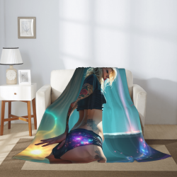280g Flannel Fleece Blanket (Vertical Style) with Pattern - A Comfortable and Warm Home Good