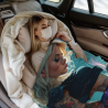 280g Flannel Fleece Blanket (Vertical Style) with Pattern - A Comfortable and Warm Home Good