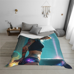 Coperta in flanella polare da 280g (stile orizzontale) con bellissimo disegno