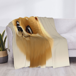 280 - Gramm - Flanelldecke (horizontal) mit süßem Hundemuster