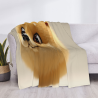 280 - Gramm - Flanelldecke (horizontal) mit süßem Hundemuster