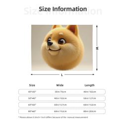 可爱狗狗图案的280g法兰绒毛毯（横版）
