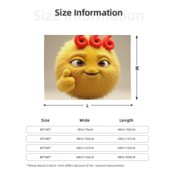 Coperta in flanella da 280 g (orizzontale) - Motivo di cartone animato carino