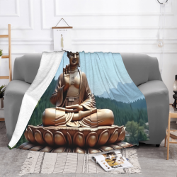 Drap en flanelle de 280 g (style horizontal) avec motif de Bouddha