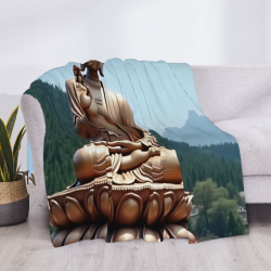 Drap en flanelle de 280 g (style horizontal) avec motif de Bouddha