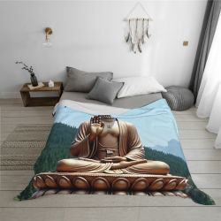 Drap en flanelle de 280 g (style horizontal) avec motif de Bouddha
