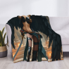 Couverture en flanelle douce de 280 g (Horizontale) avec motif d'une guerrière ailée
