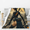 280g Flannel Fuzzy Blanket (Vertical Style) with Sci-Fi Pattern, Comfortable and Warm