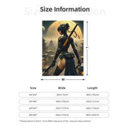 280g 플란넬 퍼지 블랭킷 (세로 스타일), 사이파이 패턴, 편안하고 따뜻함