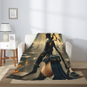 280g Flannel Fuzzy Blanket (Vertical Style) with Sci-Fi Pattern, Comfortable and Warm